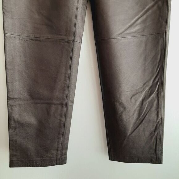 NEVADA Genuine Leather High Waist Pants Brown Sz L - Picture 4 of 11